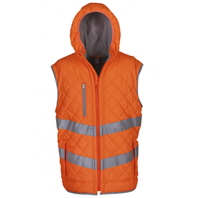 Veste sans manches haute visibilité orange : haute visibilité Veste sans manches haute visibilité orange : haute visibilité