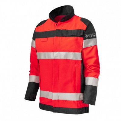 Blouson Safeline HV rouge hv et charcoal : Textile ATEX