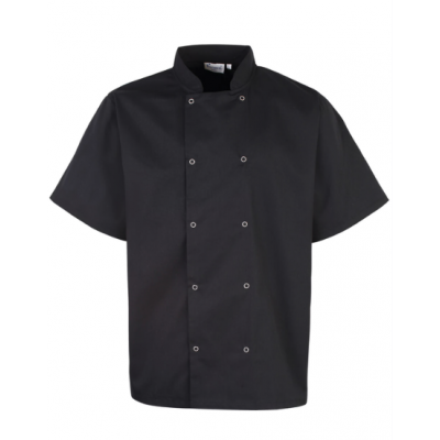 Veste de cuisine manches courtes à boutons pression : restauration Veste de cuisine manches courtes à boutons pression : restauration