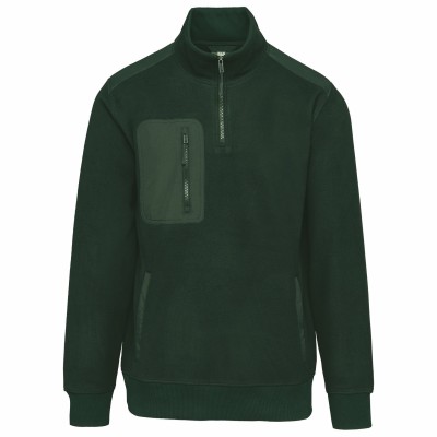 Polaire workwear écoresponsable col zippé unisexe à personnaliser : Broderie et DTF