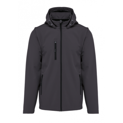Veste Softshell 3 couches à capuche unisexe : textile personnalisable