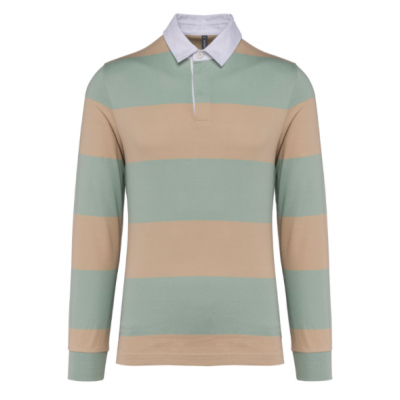 Polo rugby rayé manches longues unisexe / personnalisation vêtement