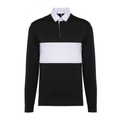Polo rugby manches longues unisexe : personnalisation textile