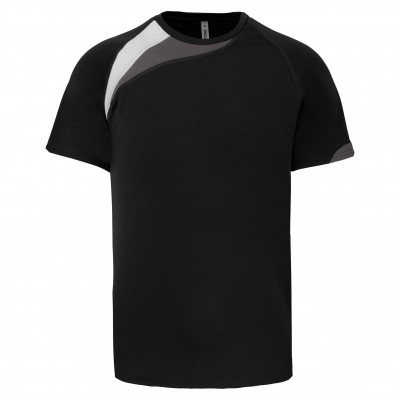 T-shirt de sport noir manches courtes PROACT : Personnalisable