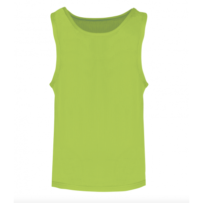 Chasuble vert fluo pour enfant en filet léger : personnalisables Chasuble vert fluo pour enfant en filet léger : personnalisables